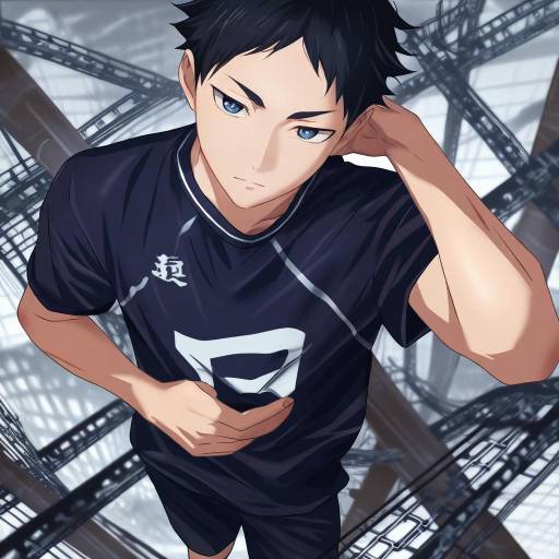 Illustration of Akaashi keiji, haikyuu!! in the style of Shounen (hogehoge)