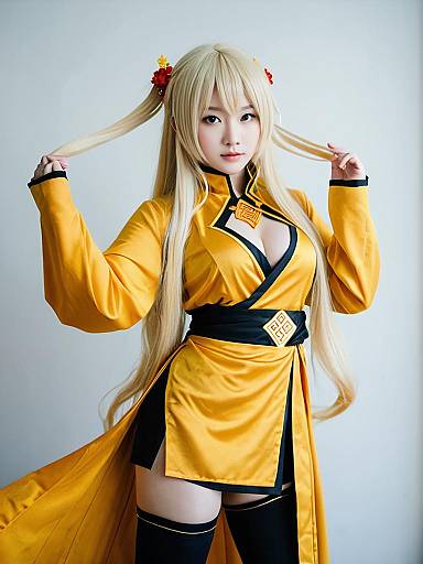 Woman in Yang Xiao Long Cosplay Costume