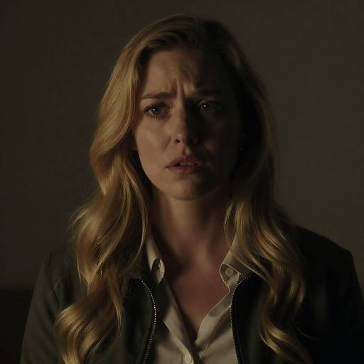 Moody Portrait of Concerned Woman