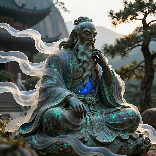 Bronze Elder at Mountain Temple