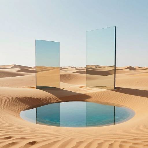 Surreal Cyberpunk Desert Mirrors