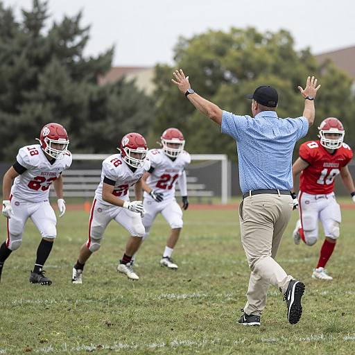 Exciting Football Action Under Cloudy Skies