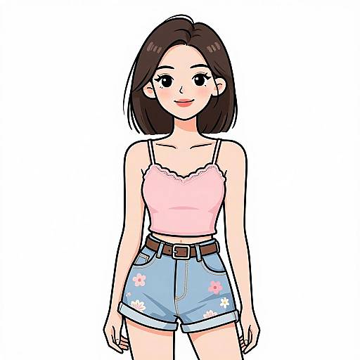 Smiling Woman in Casual Summer Outfit