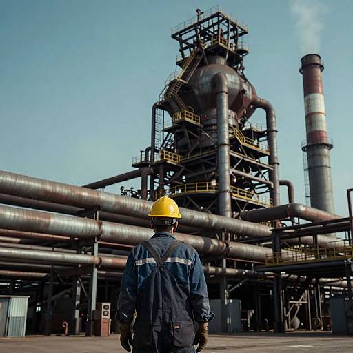 Steel Mill Worker in Surreal Light