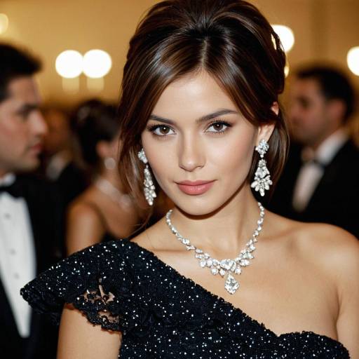 Elegant Girl in Fancy Dress with Jewelry