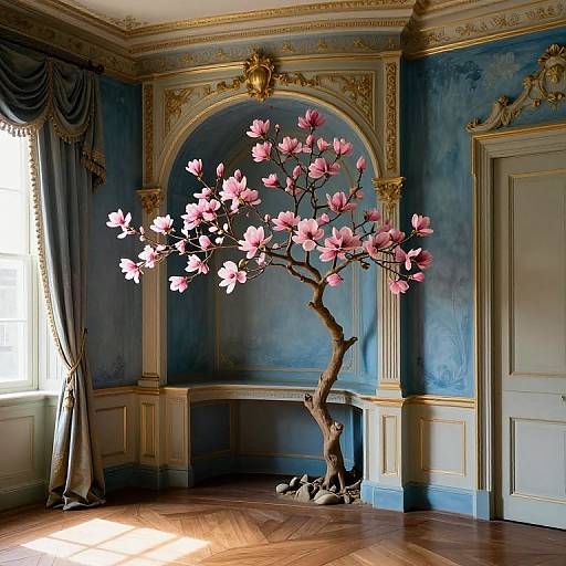 Hand-Painted Victorian Room with Magnolia