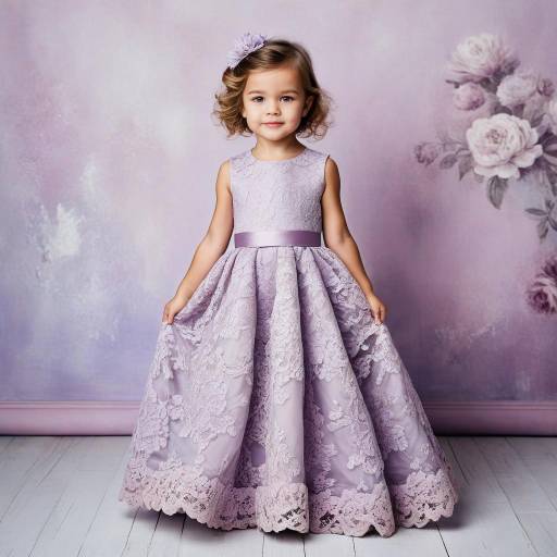 Little girl in lavender lace dress