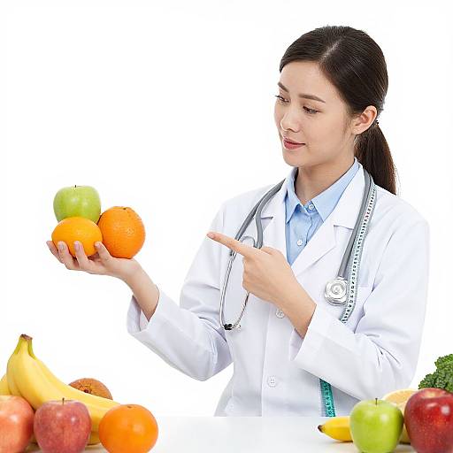 Doctor Dietitian Promoting Healthy Food