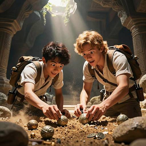 Adventurous Treasure Hunt Illustration