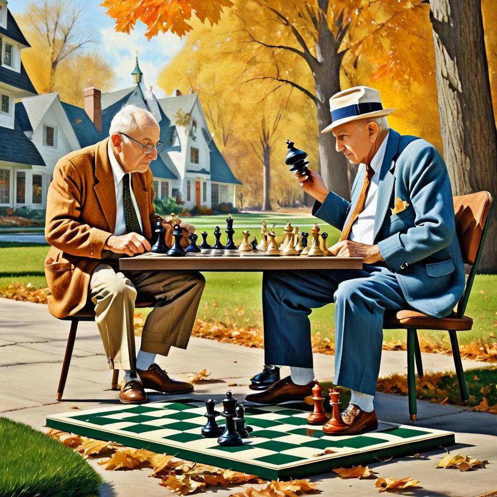 Whimsical Chess Match: Man vs Squirrel