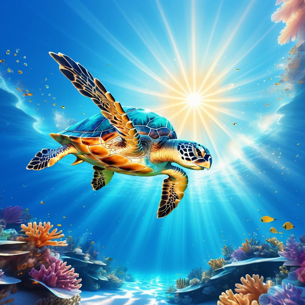 Surreal Sea Turtle in Dreamy Sky