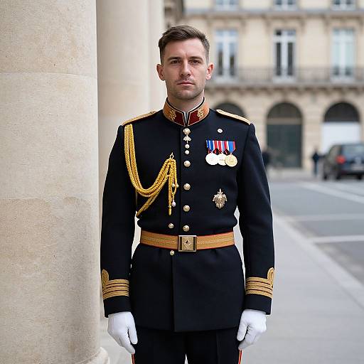 Military Man Portrait in Paris