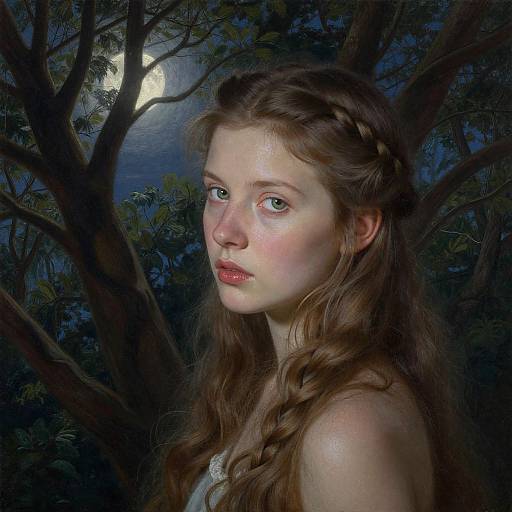 Ethereal Moonlit Slavic Portrait