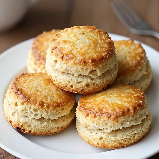 Golden-Brown Scones on White Plate