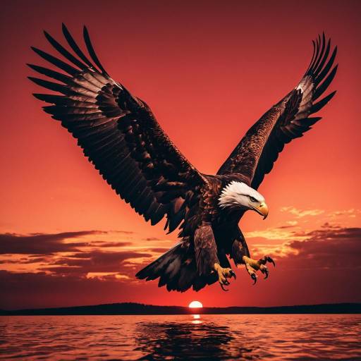 Majestic Bronze Eagle at Sunset