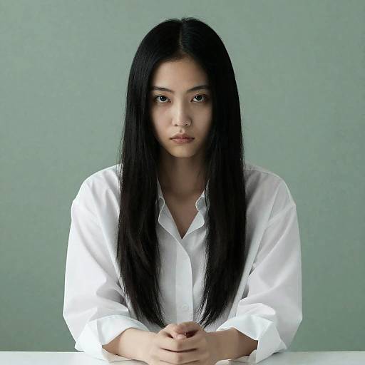 Young Woman Portrait with Intense Expression