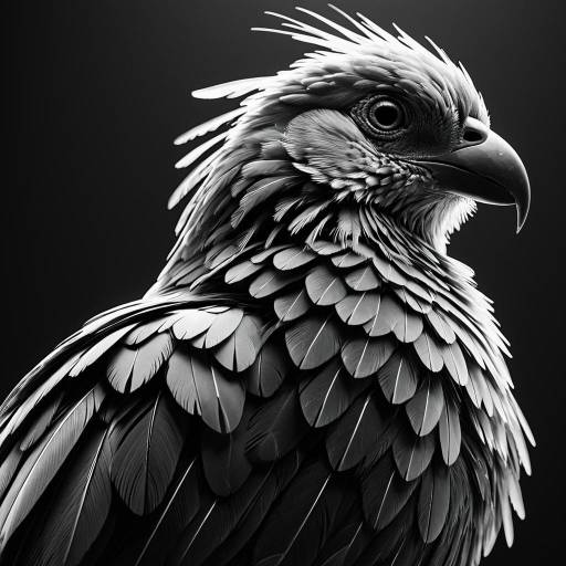 3D Render of Detailed Avian Anatomy Feathers