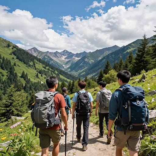 Hiking Adventure on Scenic Mountain Trail