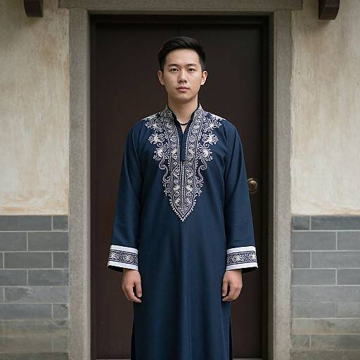 Asian Man in Traditional Attire