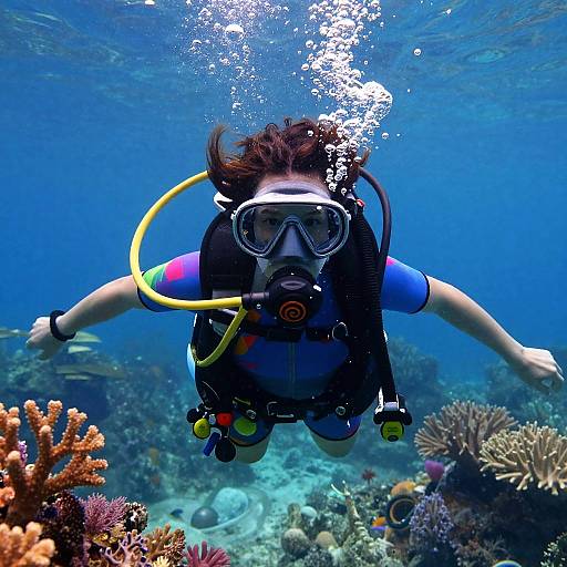 Anime Girl Underwater Intense Gaze