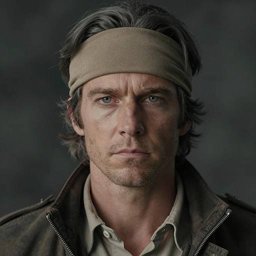 Intense Close-Up of a Man's Portrait