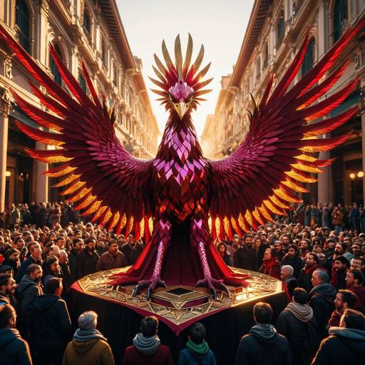 Majestic Ruby Phoenix in Golden Hour