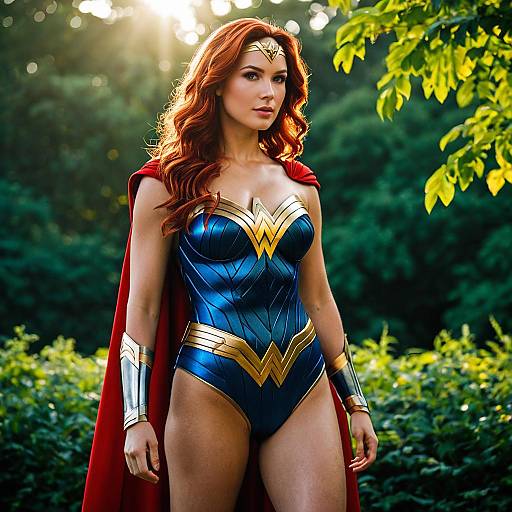 Woman in Wonder Woman Costume Outdoors