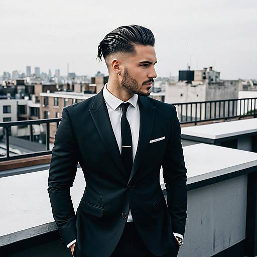 Slick Back Undercut on Rooftop