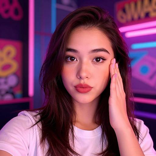 Urban Neon Selfie with Vibrant Filter