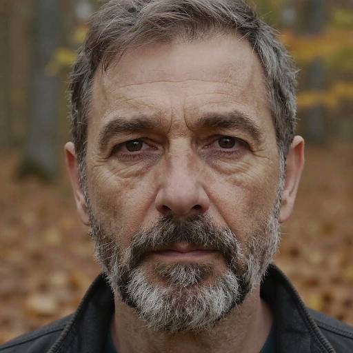 Mature Man in Autumn Forest