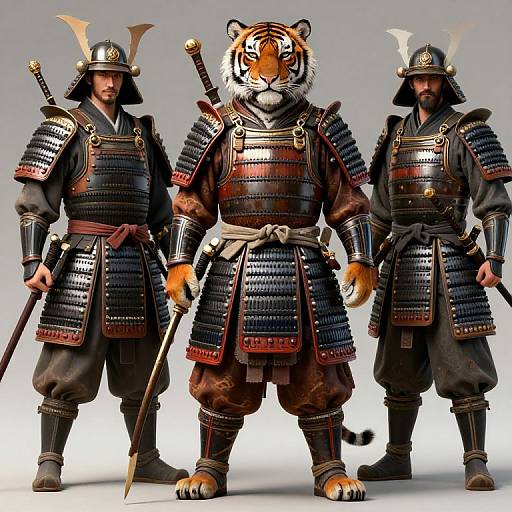 Anthropomorphic Tiger in Samurai Armor