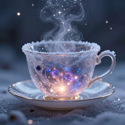 Cosmic Symphony in Frosted Teacup