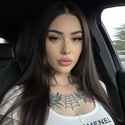 Edgy Woman Portrait in Car