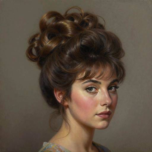 Photorealistic Painting of Woman with 1960s Hairdo