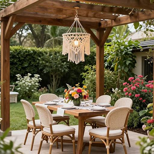 Cozy Outdoor Dining With Pergola