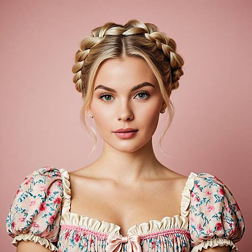 Elegant Portrait of a Funny Woman in Dress