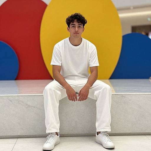 Young Man in Bright Modern Space