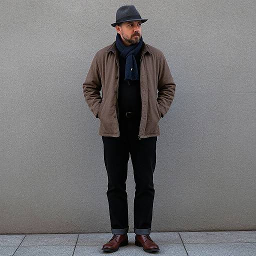 Man in Casual Autumn Outfit