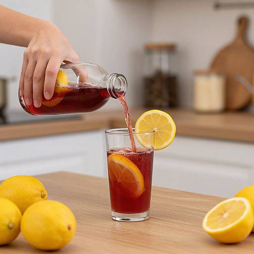 Woman Pouring Natural Red Sangria