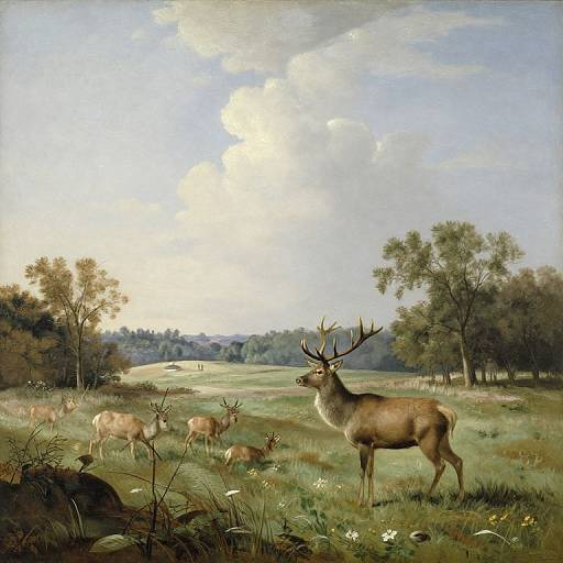 Scenic Landscape Featuring a Stag