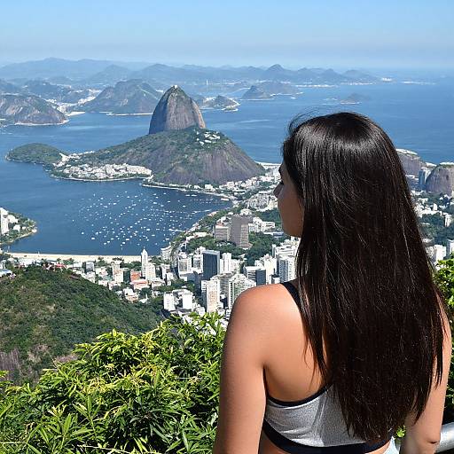 Woman Gazing at Rio de Janeiro Views