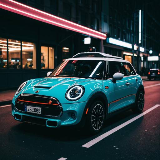 Self-driving Mini Car on Urban Street at Night