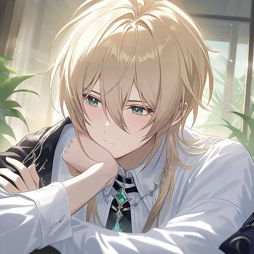 Illustration of Alkaid mcgrath, lovebrush chronicles in the style of Guchico