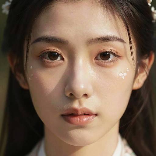 Hyper-Realistic Face with Floral Elegance
