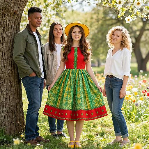 Vibrant Meadow Group Portrait