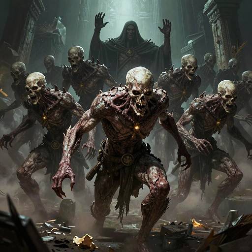 Chaos Daemon Horde Charging Tomb