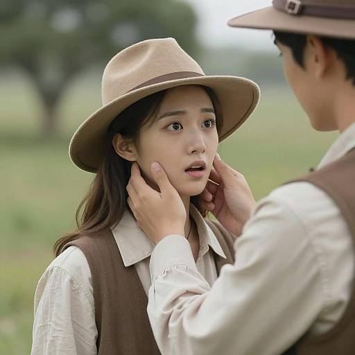 Surprised Moments in a Grassy Field