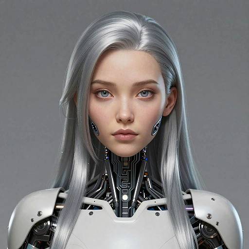 Futuristic Female Android Portrait