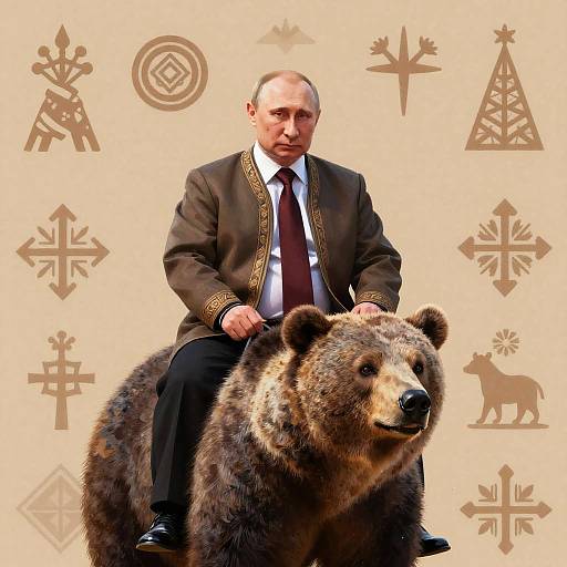 Putin on Bear in Russian Folklore