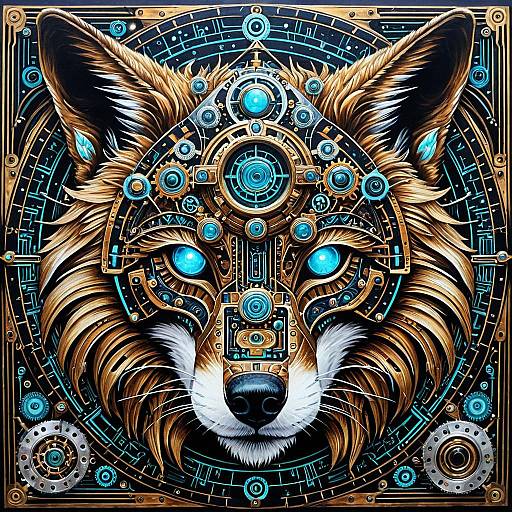 Steampunk Astral Wolf Mask